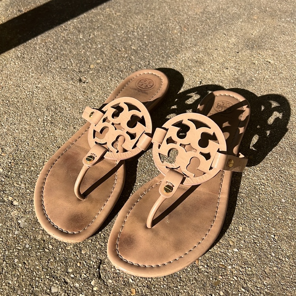 Tory Burch Miller sandals makeup neutral size 10.5